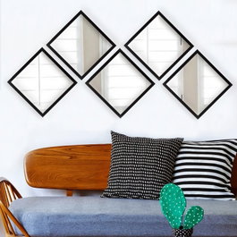 Wallity Juego de Espejos SETAYNA_038 (5 Piezas, 24x24 cm)